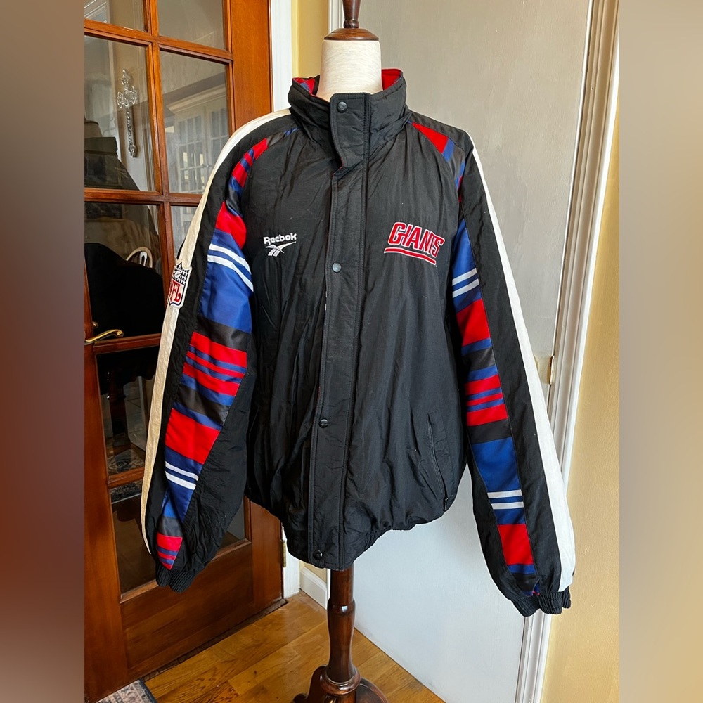 Vintage Reebok Pro Line New York Giants Retro Puffer Coat